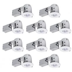 4 in. White Dimmable Recessed New Construction and Remodel Lighting Kit (10-Pack) by Globe Electric