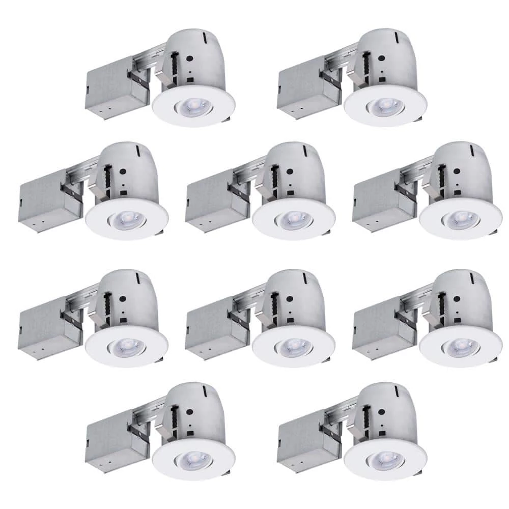 4 in. White Dimmable Recessed New Construction and Remodel Lighting Kit (10-Pack) by Globe Electric 1 4 in. White Dimmable Recessed New Construction and Remodel Lighting Kit (10-Pack) by Globe Electric