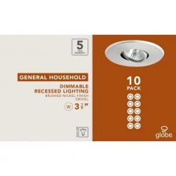 4 in. Brushed Nickel Recessed Lighting Kit (10-Pack) by Globe Electric -Deals Globe Electric Store globe electric recessed lighting kits 90542 40 1000