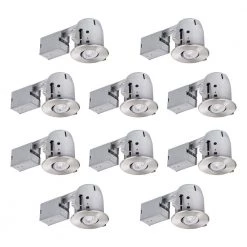 4 in. Brushed Nickel Recessed Lighting Kit (10-Pack) by Globe Electric