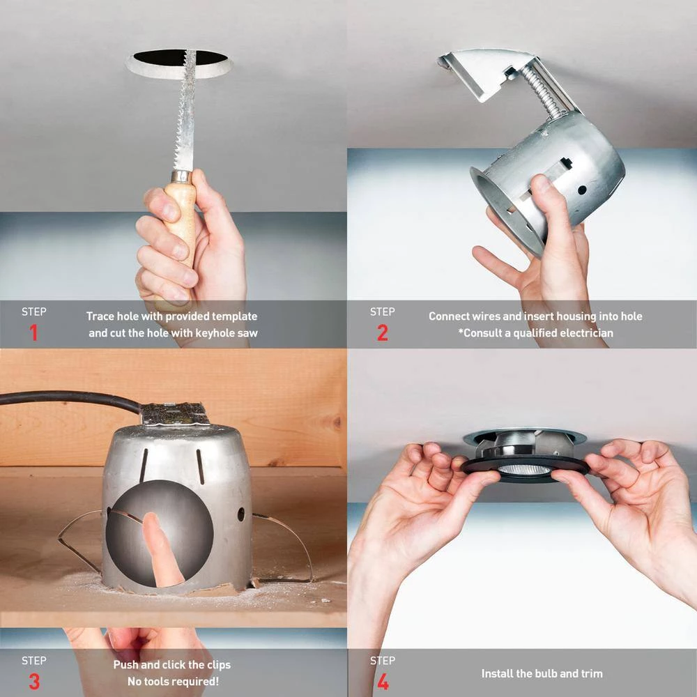 5 in. Open White Recessed Lighting Kit by Globe Electric 7 5 in. Open White Recessed Lighting Kit by Globe Electric - Image 7