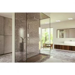 4 in. Square Matte White Recessed Bathroom Kit with Frosted Glass (4-Pack) by Globe Electric -Deals Globe Electric Store globe electric recessed lighting kits 90951 c3 1000