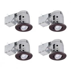 3 in. Oil-Rubbed Bronze Swivel Recessed Lighting Kit (4-Pack) by Globe Electric