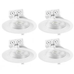 6 in. White New Construction and Remodel Integrated LED Recessed Lighting Kit (4-Pack) by Globe Electric