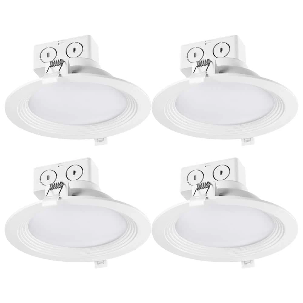 6 in. White New Construction and Remodel Integrated LED Recessed Lighting Kit (4-Pack) by Globe Electric 1 6 in. White New Construction and Remodel Integrated LED Recessed Lighting Kit (4-Pack) by Globe Electric
