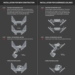 All in One 7 in. New Recessed Construction Mounting Plate with Hanger Bars by Globe Electric 8 All in One 7 in. New Recessed Construction Mounting Plate with Hanger Bars by Globe Electric -Deals Globe Electric Store globe electric recessed lighting parts and accessories 90141 1f 1000