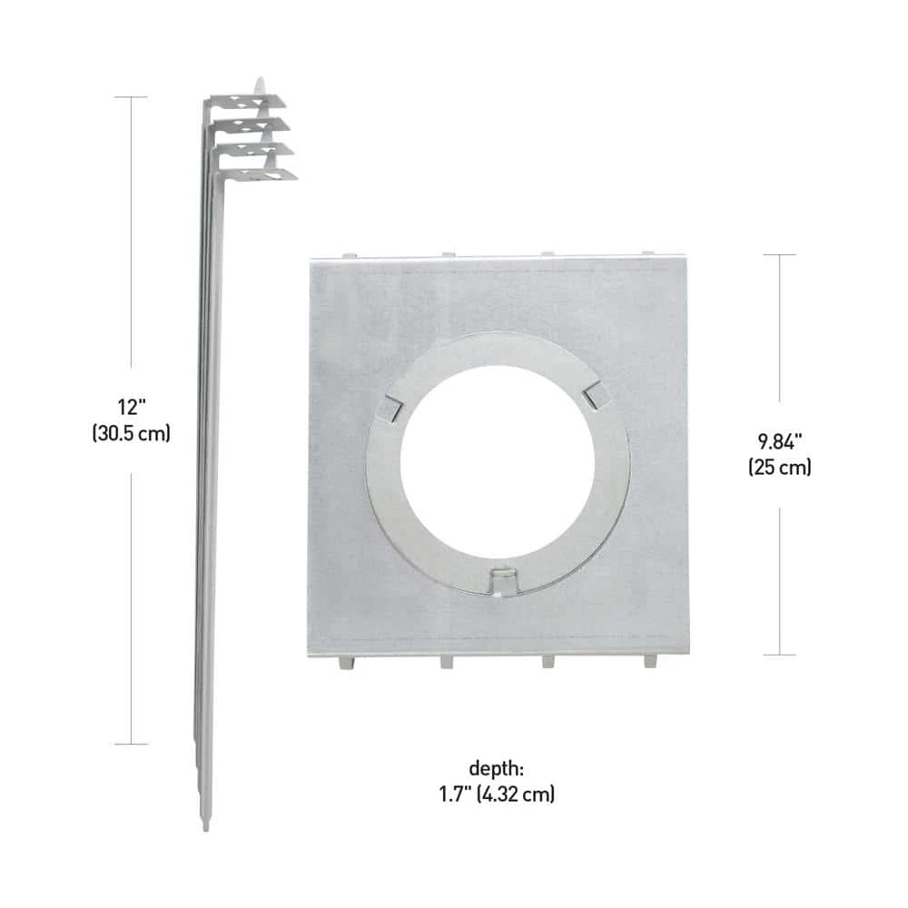 All in One 7 in. New Recessed Construction Mounting Plate with Hanger Bars by Globe Electric 2 All in One 7 in. New Recessed Construction Mounting Plate with Hanger Bars by Globe Electric - Image 2
