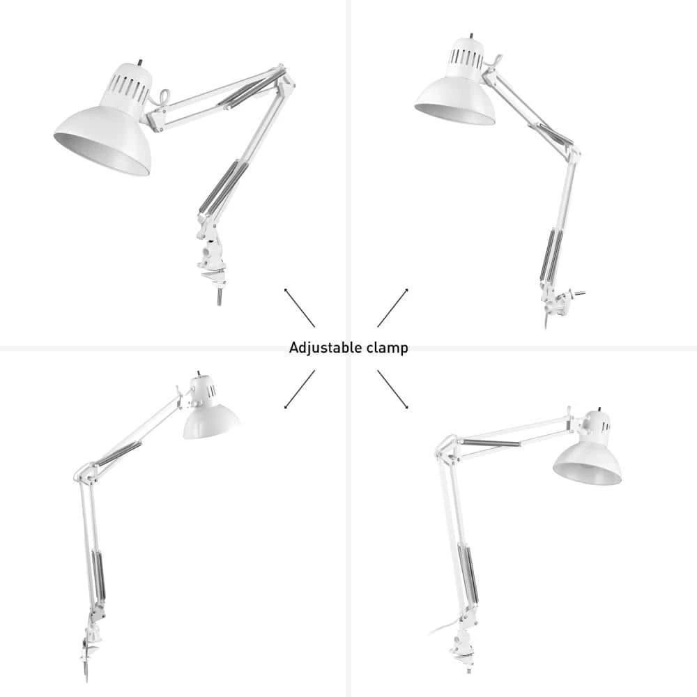 Architect 31.5 in. Glossy White Clamp-On Desk Lamp by Globe Electric 7 Architect 31.5 in. Glossy White Clamp-On Desk Lamp by Globe Electric - Image 7