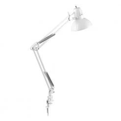 Architect 31.5 in. Glossy White Clamp-On Desk Lamp by Globe Electric