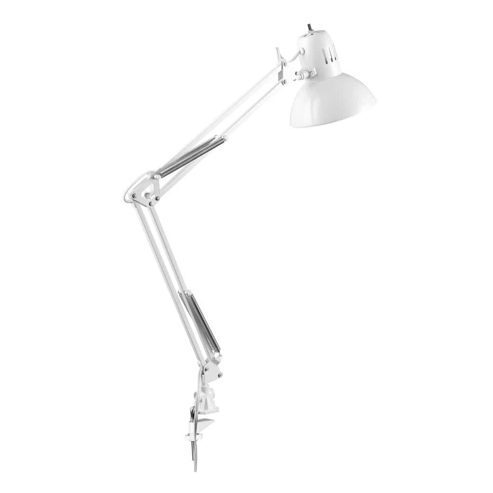 Architect 31.5 in. Glossy White Clamp-On Desk Lamp by Globe Electric 1 Architect 31.5 in. Glossy White Clamp-On Desk Lamp by Globe Electric