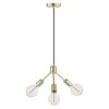 3-Light Gold Chandelier with Matte Black Cloth Cord by Globe Electric