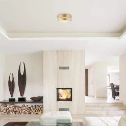 Aurora 2-Light Flush Mount Ceiling Light, Soft Gold, Inner Frosted Shade by Globe Electric -Deals Globe Electric Store gold globe electric flush mount lights 60754 44 1000