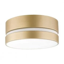 Aurora 2-Light Flush Mount Ceiling Light, Soft Gold, Inner Frosted Shade by Globe Electric