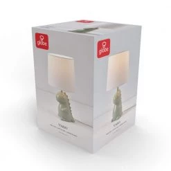 Tommy Dinosaur 16 in. Green Ceramic Table Lamp with White Cotton Shade by Globe Electric -Deals Globe Electric Store green globe electric table lamps 91002859 76 1000