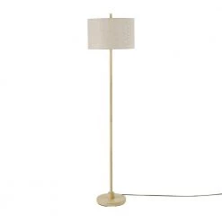 62 in. Light Faux Wood Floor Lamp with Jute Shade, On/Off Rotary Switch on Socket by Globe Electric