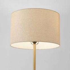 62 in. Light Faux Wood Floor Lamp with Jute Shade, On/Off Rotary Switch on Socket by Globe Electric -Deals Globe Electric Store light faux wood globe electric floor lamps 91002848 fa 1000