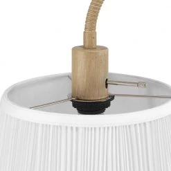 68 in. Light Faux Wood Floor Lamp with White Pattern Shade, On/Off Rotary Switch on Socket by Globe Electric -Deals Globe Electric Store light faux wood globe electric floor lamps 91002849 4f 1000