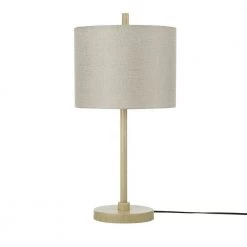 22 in. Light Faux Wood Table Lamp with Jute Shade by Globe Electric
