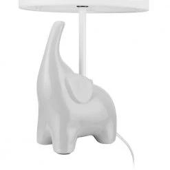 Ellie 16.5 in. Light Gray Ceramic Elephant Table Lamp with White Fabric Shade and On/Off Switch on Socket by Globe Electric -Deals Globe Electric Store light gray globe electric table lamps 67501 1f 1000