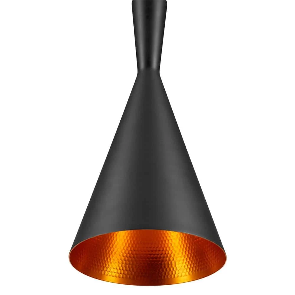 Mira 1-Light 63 in. Matte Black and Gold Hourglass Pendant by Globe Electric 3 Mira 1-Light 63 in. Matte Black and Gold Hourglass Pendant by Globe Electric - Image 3