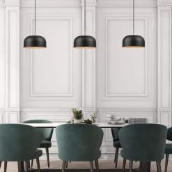 Emerson 1-Light Matte Black Pendant Light with Matte Brass Accents and Woven Fabric Hanging Cord by Globe Electric -Deals Globe Electric Store matte black globe electric chandeliers 44846 44 1000