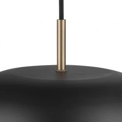 Emerson 1-Light Matte Black Pendant Light with Matte Brass Accents and Woven Fabric Hanging Cord by Globe Electric -Deals Globe Electric Store matte black globe electric chandeliers 44846 fa 1000