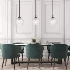 Harrow 1-Light Matte Black Pendant with Clear Glass Shade by Globe Electric -Deals Globe Electric Store matte black globe electric chandeliers 60312 40 1000