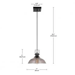 Sutton 1-Light Matte Black Pendant with Smoke Glass Shade by Globe Electric -Deals Globe Electric Store matte black globe electric chandeliers 60329 44 1000