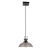 Sutton 1-Light Matte Black Pendant with Smoke Glass Shade by Globe Electric