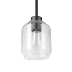 Middleton 1-Light Matte Black Pendant Lighting with Clear Glass Shade by Globe Electric -Deals Globe Electric Store matte black globe electric chandeliers 60331 1f 1000