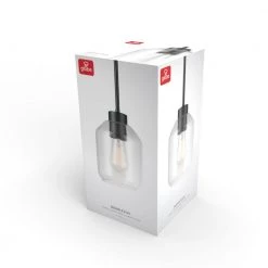 Middleton 1-Light Matte Black Pendant Lighting with Clear Glass Shade by Globe Electric -Deals Globe Electric Store matte black globe electric chandeliers 60331 fa 1000