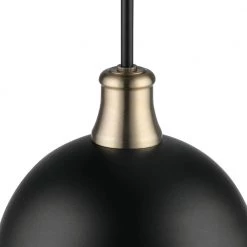 Beckett 1-Light Matte Black Pendant Light with Metal Shade and Matte Brass Accents by Globe Electric 15 Beckett 1-Light Matte Black Pendant Light with Metal Shade and Matte Brass Accents by Globe Electric -Deals Globe Electric Store matte black globe electric chandeliers 60474 1f 1000