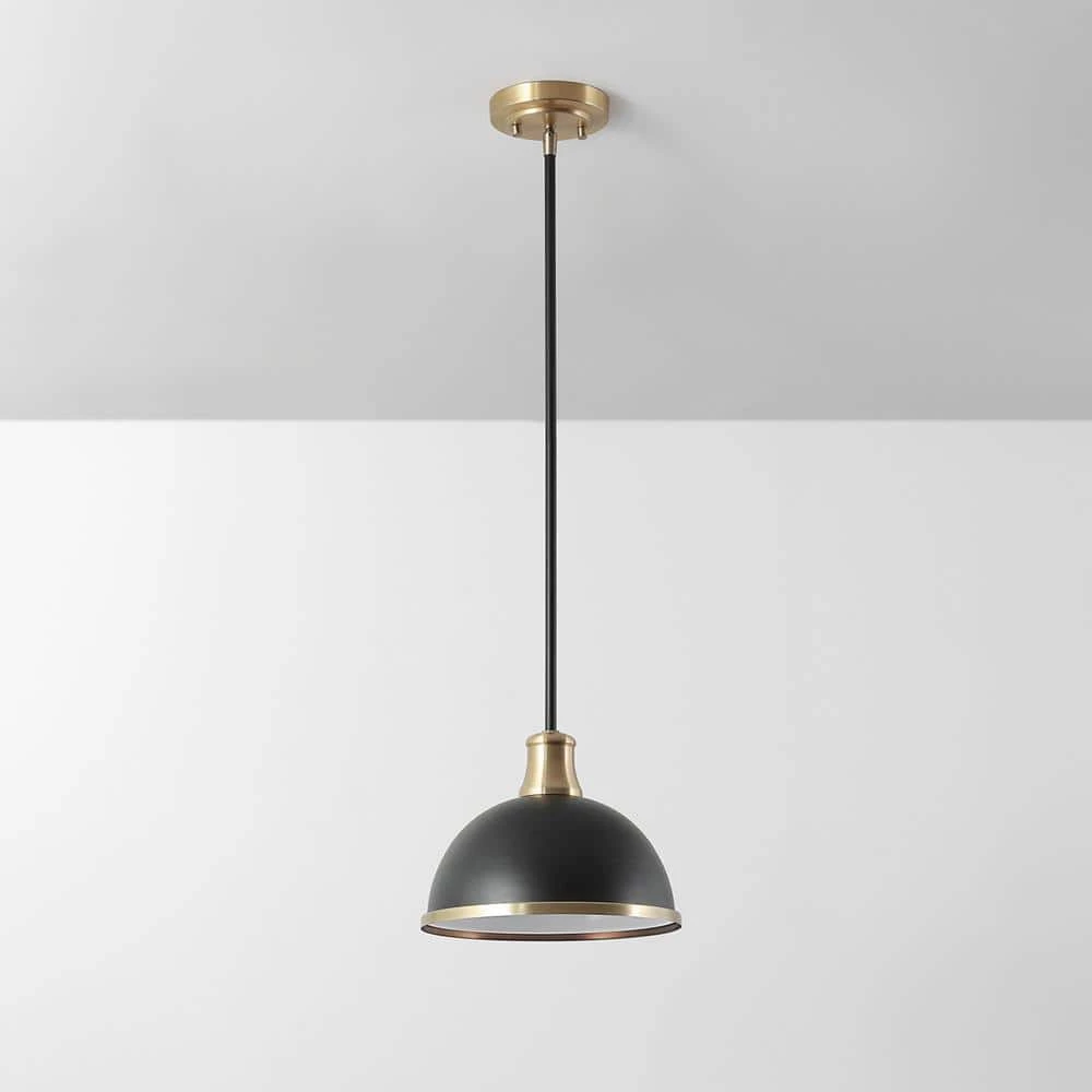 Beckett 1-Light Matte Black Pendant Light with Metal Shade and Matte Brass Accents by Globe Electric 5 Beckett 1-Light Matte Black Pendant Light with Metal Shade and Matte Brass Accents by Globe Electric - Image 5