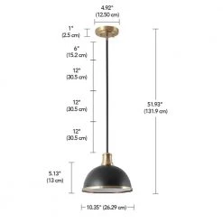 Beckett 1-Light Matte Black Pendant Light with Metal Shade and Matte Brass Accents by Globe Electric 18 Beckett 1-Light Matte Black Pendant Light with Metal Shade and Matte Brass Accents by Globe Electric -Deals Globe Electric Store matte black globe electric chandeliers 60474 76 1000