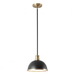 Beckett 1-Light Matte Black Pendant Light with Metal Shade and Matte Brass Accents by Globe Electric 17 Beckett 1-Light Matte Black Pendant Light with Metal Shade and Matte Brass Accents by Globe Electric -Deals Globe Electric Store matte black globe electric chandeliers 60474 fa 1000
