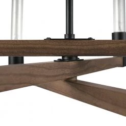 Walken 6-Light Matte Black Chandelier with Faux Wood Accents by Globe Electric -Deals Globe Electric Store matte black globe electric chandeliers 60546 1f 1000