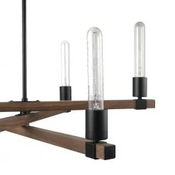 Walken 6-Light Matte Black Chandelier with Faux Wood Accents by Globe Electric -Deals Globe Electric Store matte black globe electric chandeliers 60546 44 1000