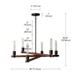 Walken 6-Light Matte Black Chandelier with Faux Wood Accents by Globe Electric -Deals Globe Electric Store matte black globe electric chandeliers 60546 76 1000