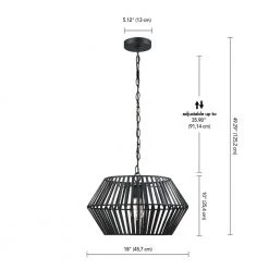 Juliet 1-Light Matte Black Chandelier with Caged Metal Shade by Globe Electric -Deals Globe Electric Store matte black globe electric chandeliers 60598 44 1000