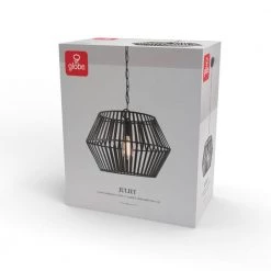 Juliet 1-Light Matte Black Chandelier with Caged Metal Shade by Globe Electric -Deals Globe Electric Store matte black globe electric chandeliers 60598 fa 1000