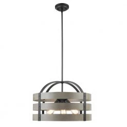 Maddox 3-Light Matte Black Chandelier with Faux Wood by Globe Electric -Deals Globe Electric Store matte black globe electric chandeliers 60803 1f 1000