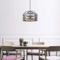 Maddox 3-Light Matte Black Chandelier with Faux Wood by Globe Electric -Deals Globe Electric Store matte black globe electric chandeliers 60803 31 1000