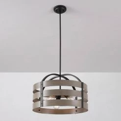 Maddox 3-Light Matte Black Chandelier with Faux Wood by Globe Electric -Deals Globe Electric Store matte black globe electric chandeliers 60803 c3 1000