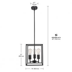 Heath 3-Light Matte Black Convertible Chandelier to Flush Mount Ceiling Light by Globe Electric 14 Heath 3-Light Matte Black Convertible Chandelier to Flush Mount Ceiling Light by Globe Electric -Deals Globe Electric Store matte black globe electric chandeliers 60886 fa 1000