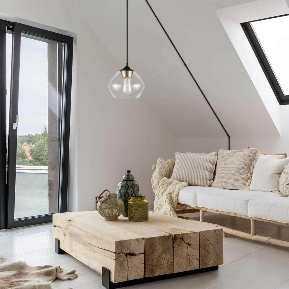 Brown 1-Light Matte Black Plug-In or Hardwire Pendant Lighting with 15 ft. Cord by Globe Electric 5 Brown 1-Light Matte Black Plug-In or Hardwire Pendant Lighting with 15 ft. Cord by Globe Electric - Image 5