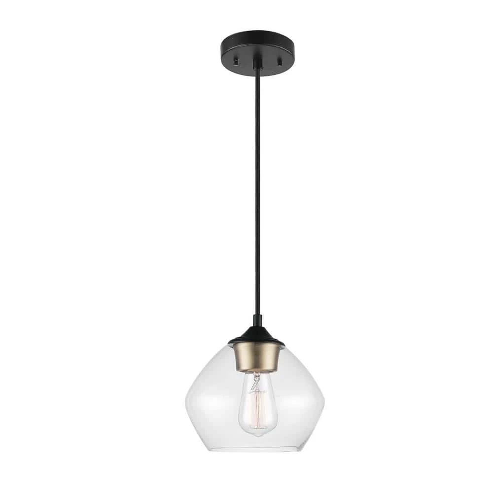 Brown 1-Light Matte Black Plug-In or Hardwire Pendant Lighting with 15 ft. Cord by Globe Electric 1 Brown 1-Light Matte Black Plug-In or Hardwire Pendant Lighting with 15 ft. Cord by Globe Electric