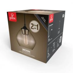 Brown 1-Light Matte Black Plug-In or Hardwire Pendant Lighting with 15 ft. Cord by Globe Electric 18 Brown 1-Light Matte Black Plug-In or Hardwire Pendant Lighting with 15 ft. Cord by Globe Electric -Deals Globe Electric Store matte black globe electric chandeliers 60972 76 1000