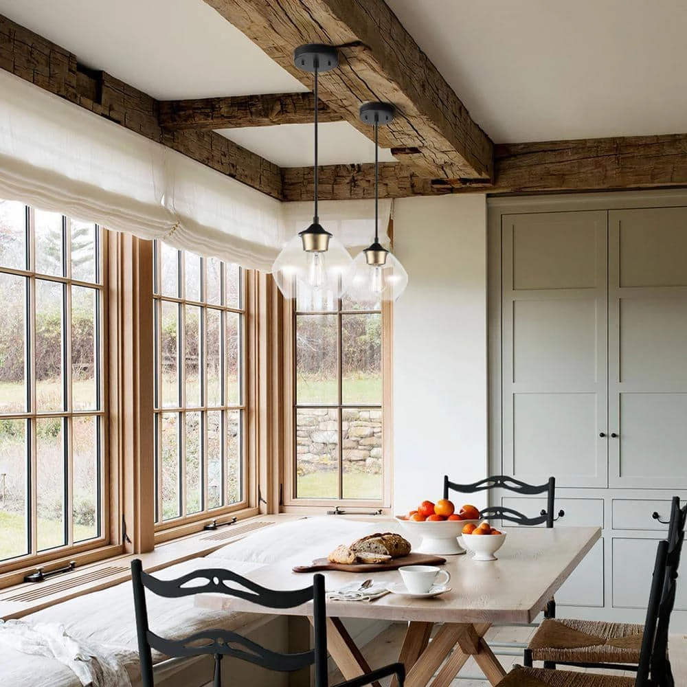 Brown 1-Light Matte Black Plug-In or Hardwire Pendant Lighting with 15 ft. Cord by Globe Electric 2 Brown 1-Light Matte Black Plug-In or Hardwire Pendant Lighting with 15 ft. Cord by Globe Electric - Image 2