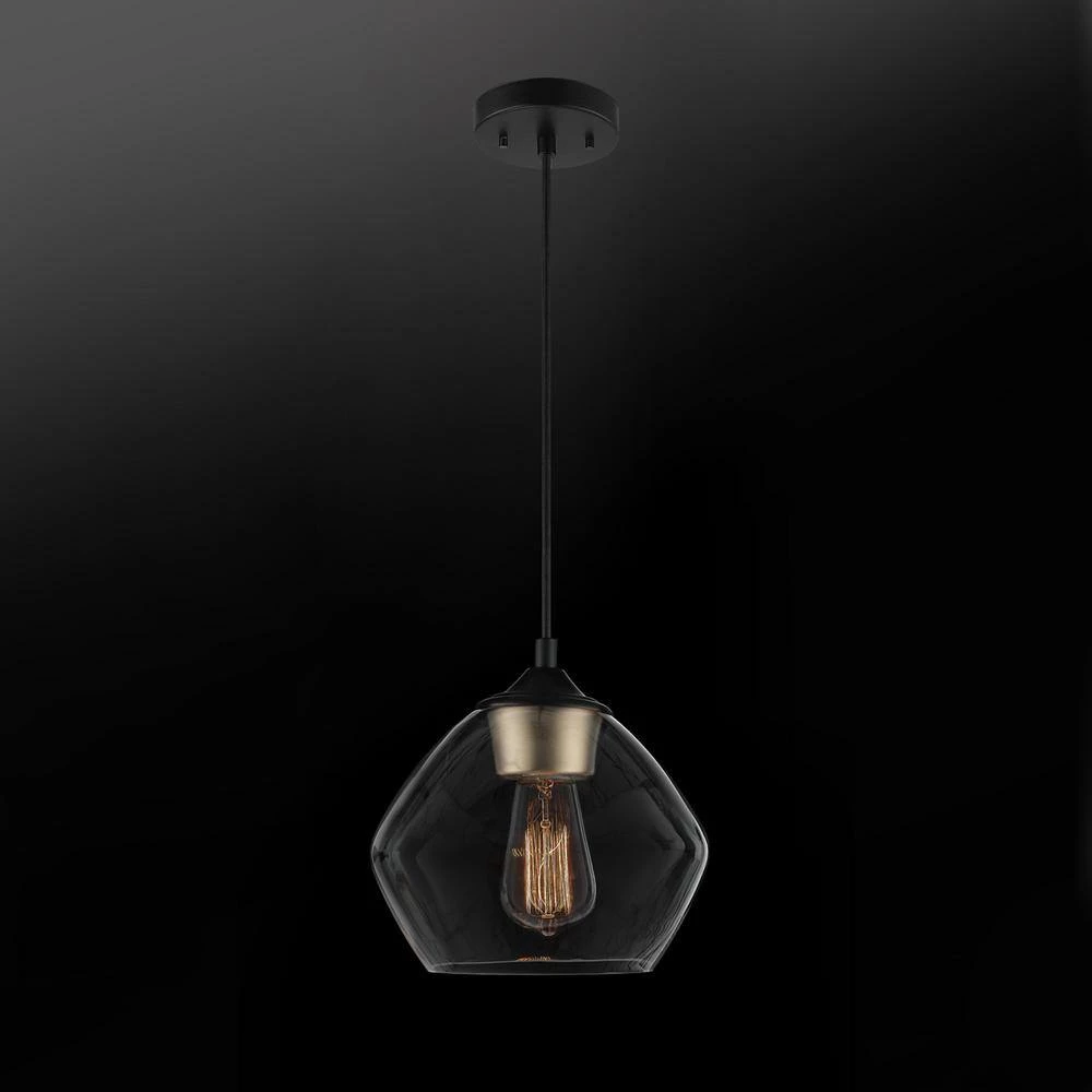 Brown 1-Light Matte Black Plug-In or Hardwire Pendant Lighting with 15 ft. Cord by Globe Electric 8 Brown 1-Light Matte Black Plug-In or Hardwire Pendant Lighting with 15 ft. Cord by Globe Electric - Image 8