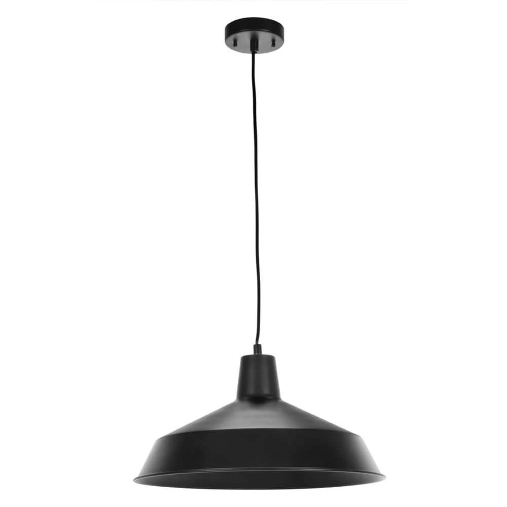 Tucker 1-Light Matte Black Plug-In or Hardwire Pendant Lighting with 15 ft. Cord by Globe Electric 1 Tucker 1-Light Matte Black Plug-In or Hardwire Pendant Lighting with 15 ft. Cord by Globe Electric